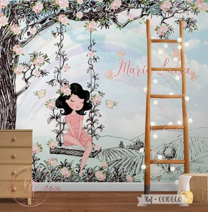 Papel de Parede Menina no Balanço
