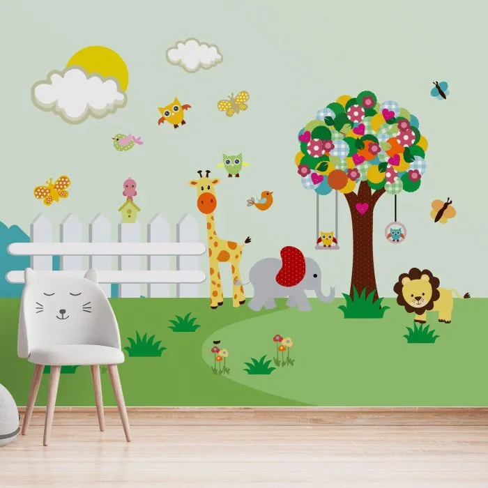 Papel de Parede Jardim Decorado
