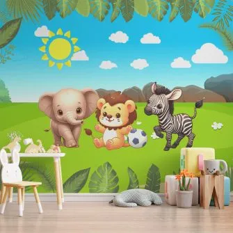 Papel de Parede Safari Baby no Jardim