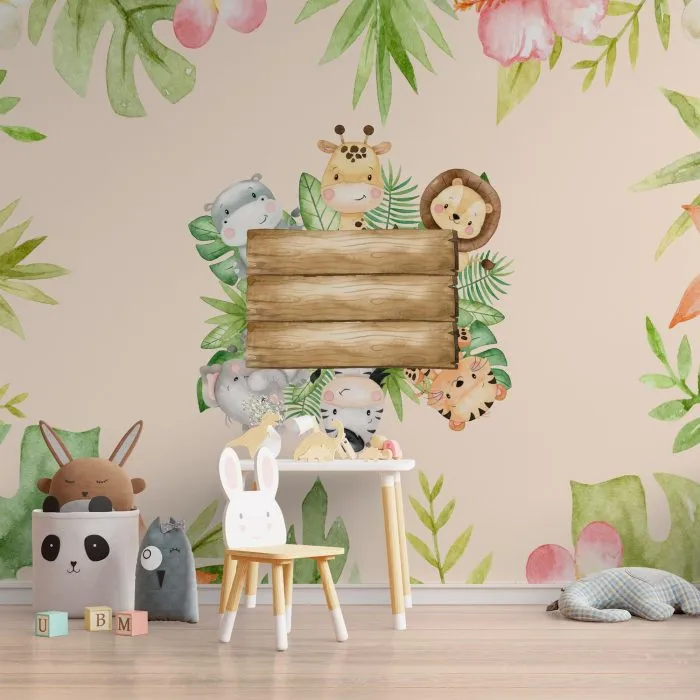 Papel de Parede Safari com Plaquinha