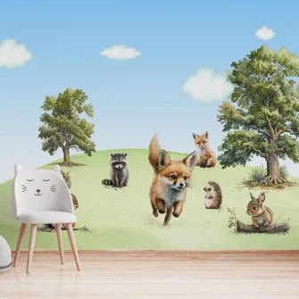 Papel de Parede Raposa no Jardim