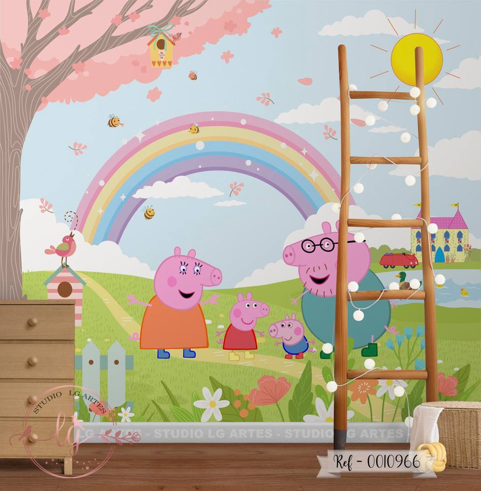 Papel de Parede Peppa Pig no Jardim